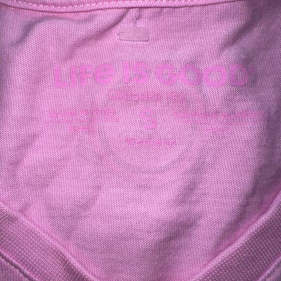 NWOT Women’s Small Life Is Good Quarantini Graphic SS Crusher VNeck TShirt Pink - Picture 3 of 7